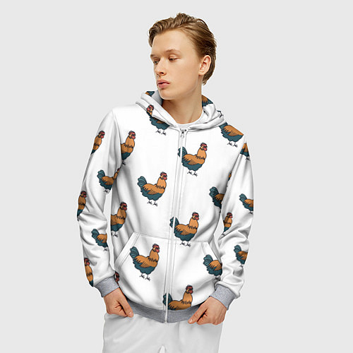 Мужская толстовка на молнии Ну ты и / 3D-Меланж – фото 3