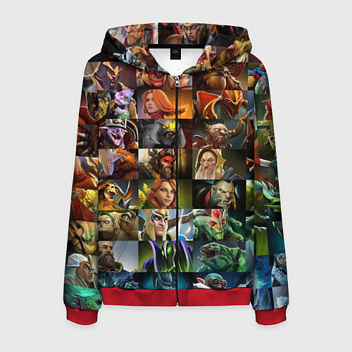 Мужская толстовка на молнии HEROES DOTA 2 ПЕРСОНАЖИ ДОТА 2 / 3D-Красный – фото 1
