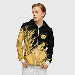 Толстовка 3D на молнии мужская Bendy and the ink machine - Вектор, цвет: 3D-белый — фото 2