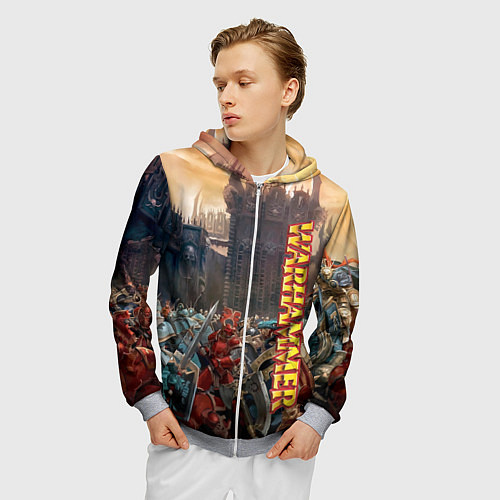 Мужская толстовка на молнии Ваха Осада / 3D-Меланж – фото 3