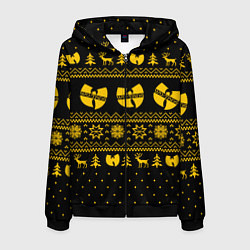 Толстовка 3D на молнии мужская НОВОГОДНИЙ СВИТЕР WU TANG CLAN, цвет: 3D-черный