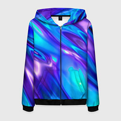 Толстовка 3D на молнии мужская Neon Holographic, цвет: 3D-черный