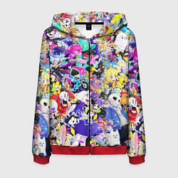 Толстовка 3D на молнии мужская UNDERTALE PATTERN HEROES, ВСЕ ГЕРОИ ИГРЫ, цвет: 3D-красный