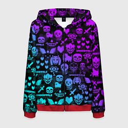 Мужская толстовка на молнии UNDERTALE NEON PATTERN УЗОР