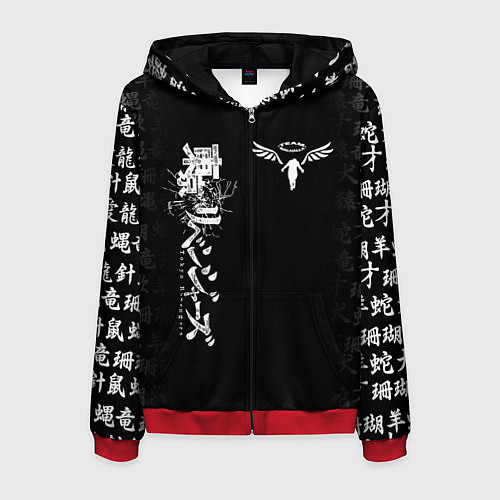 Мужская толстовка на молнии TOKYO REVENGERS WALHALLA TEAM WHITE / 3D-Красный – фото 1