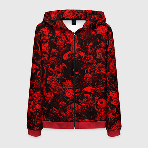 Мужская толстовка на молнии DOTA 2 HEROES RED PATTERN ДОТА 2 / 3D-Красный – фото 1