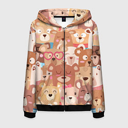 Мужская толстовка на молнии Bears texture