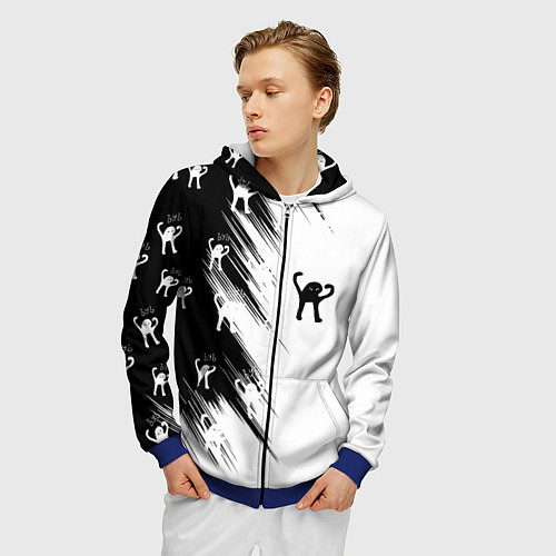 Мужская толстовка на молнии Ъуъ съука чб / 3D-Синий – фото 3