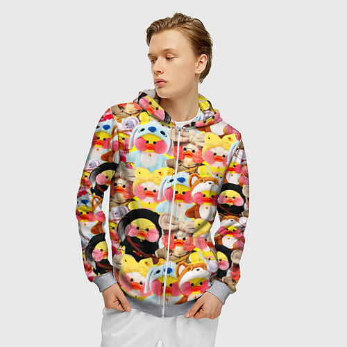 Мужская толстовка на молнии УТЯ УТОЧКА ЛАЛАФАНФАН ПАТТЕРН / 3D-Меланж – фото 3