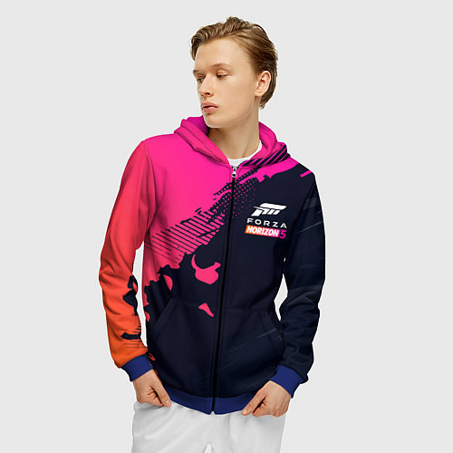 Мужская толстовка на молнии Форза Хорайзен 5 Forza Horizon 5 / 3D-Синий – фото 3