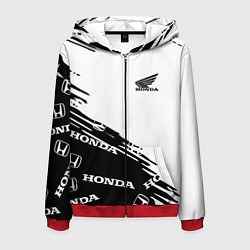 Толстовка 3D на молнии мужская Honda sport pattern, цвет: 3D-красный