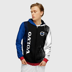 Толстовка 3D на молнии мужская Volvo марка автомобиля, цвет: 3D-красный — фото 2