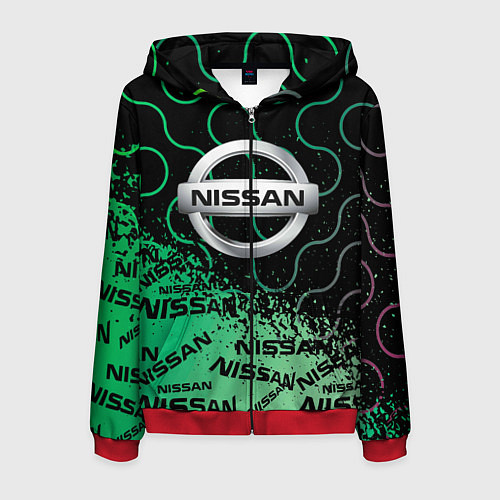 Мужская толстовка на молнии NISSAN Супер класса / 3D-Красный – фото 1
