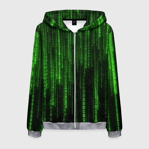 Мужская толстовка на молнии Бегущий по коду / 3D-Меланж – фото 1