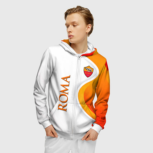 Мужская толстовка на молнии Рома / 3D-Белый – фото 3