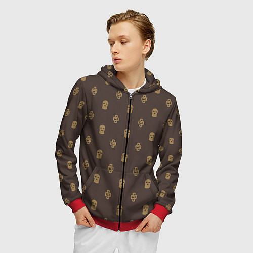 Мужская толстовка на молнии Mono Monogramm Dope Camo Dope Street Market / 3D-Красный – фото 3