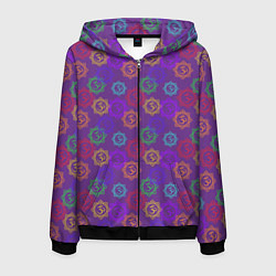 Толстовка 3D на молнии мужская Мантра ОМ - Аум, цвет: 3D-черный