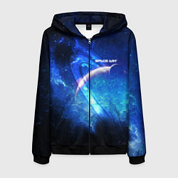 Толстовка 3D на молнии мужская Space art 2022, цвет: 3D-черный