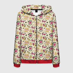 Толстовка 3D на молнии мужская КРУТОЙ БАТЯ, цвет: 3D-красный