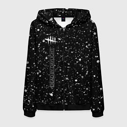 Толстовка 3D на молнии мужская DEAD BY DAYLIGHT Брызги По вертикали, цвет: 3D-черный