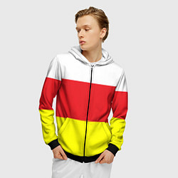 Толстовка 3D на молнии мужская СЕВЕРНАЯ ОСЕТИЯ РЕСПУБЛИКА, цвет: 3D-черный — фото 2