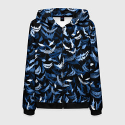 Толстовка 3D на молнии мужская Drain monsters, цвет: 3D-черный
