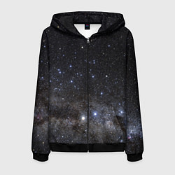 Толстовка 3D на молнии мужская Космический космос, цвет: 3D-черный