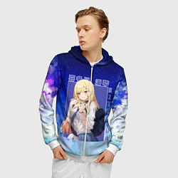 Толстовка 3D на молнии мужская Marin Kitagawa: Heaven Art, цвет: 3D-белый — фото 2