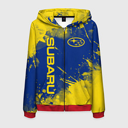 Толстовка 3D на молнии мужская SUBARU - СУБАРУ БРЫЗКИ КЛАССИЧЕСКИЕ, цвет: 3D-красный