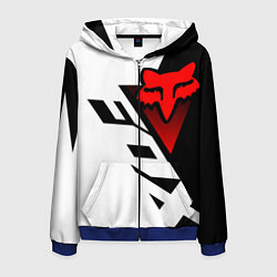 Толстовка 3D на молнии мужская MOTO FOX - Мотокросс, цвет: 3D-синий