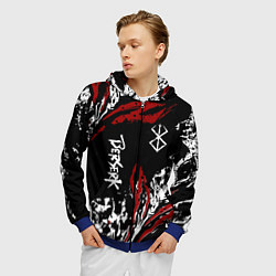 Толстовка 3D на молнии мужская BERSERK BLACK MASK - БЕРСЕРК ЧЁРНАЯ МАСКА, цвет: 3D-синий — фото 2