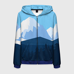 Мужская толстовка на молнии Горы, лес, канатная дорога