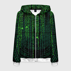 Мужская толстовка на молнии Бинарная матрица