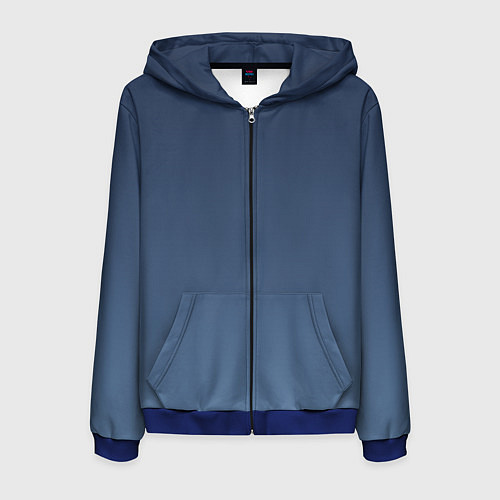 Мужская толстовка на молнии Gradient Dark Blue / 3D-Синий – фото 1
