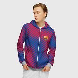 Толстовка 3D на молнии мужская Fc barcelona барселона fc абстракция, цвет: 3D-меланж — фото 2