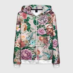 Мужская толстовка на молнии Color floral pattern Expressionism Summer