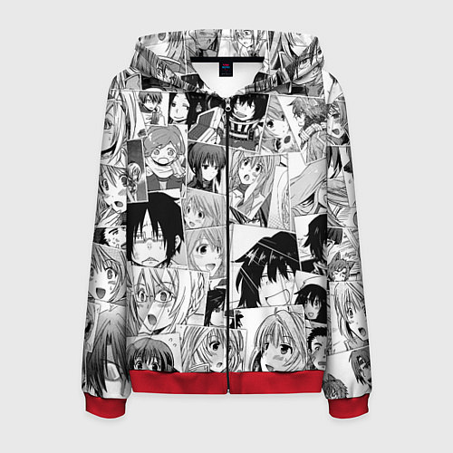 Мужская толстовка на молнии Log Horizon pattern / 3D-Красный – фото 1
