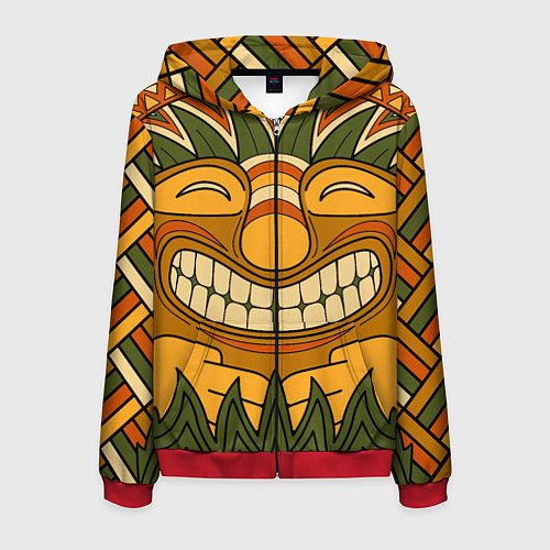 Мужская толстовка на молнии Polynesian tiki LUCKY / 3D-Красный – фото 1