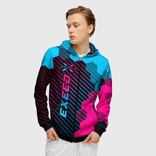 Мужская толстовка на молнии Exeed Neon Gradient - FS / 3D-Черный – фото 3