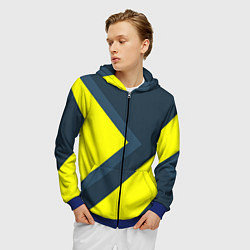 Толстовка 3D на молнии мужская Геометрическая Стрелка, цвет: 3D-синий — фото 2