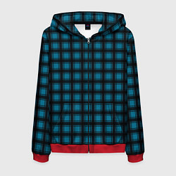 Мужская толстовка на молнии Black and blue plaid