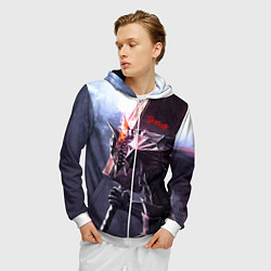 Толстовка 3D на молнии мужская Берсерк С Мечечём На Плече, цвет: 3D-белый — фото 2