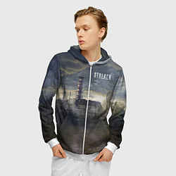 Толстовка 3D на молнии мужская STALKER Саркофаг, цвет: 3D-белый — фото 2