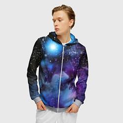 Толстовка 3D на молнии мужская Дым вселенной, цвет: 3D-меланж — фото 2