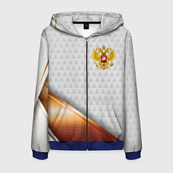 Мужская толстовка на молнии Герб РФ с золотой вставкой
