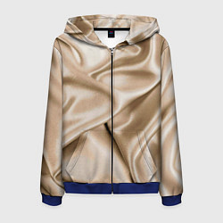 Толстовка 3D на молнии мужская Струящаяся золотистая ткань, цвет: 3D-синий