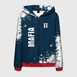 Толстовка 3D на молнии мужская Mafia - соты, цвет: 3D-красный