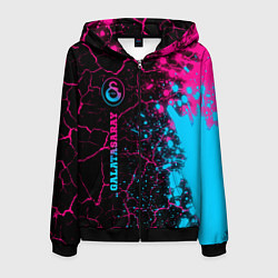 Толстовка 3D на молнии мужская Galatasaray - neon gradient: по-вертикали, цвет: 3D-черный