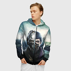 Толстовка 3D на молнии мужская Dishonored - Эмили Колдуин, цвет: 3D-черный — фото 2