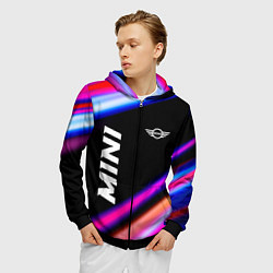 Толстовка 3D на молнии мужская Mini speed lights, цвет: 3D-черный — фото 2